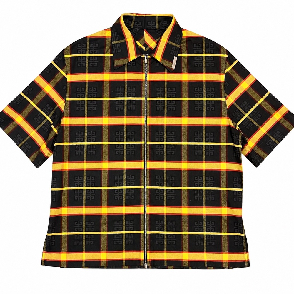 Givenchy Black and Yellow Plaid Shirt
